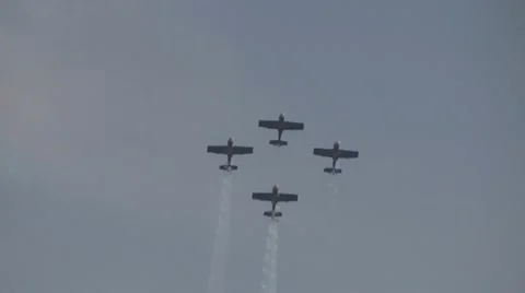 Aerobatics formation Stock Footage 10714753