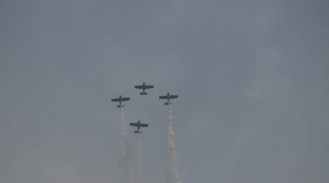 Aerobatics formation Stock Footage 10714759
