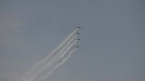 Aerobatics formation Stock Footage 10714777