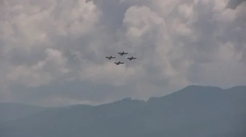 Aerobatics formation Stock Footage 10714899
