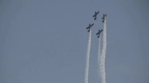 Aerobatics formation - NTSC Video stock 8979766