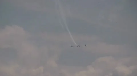 Aerobatics formation - NTSC Video stock 8979940