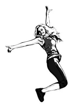 Aerobics dancer Stock Illustration