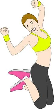 Aerobics Flat Vector Illustration Stock Illustration