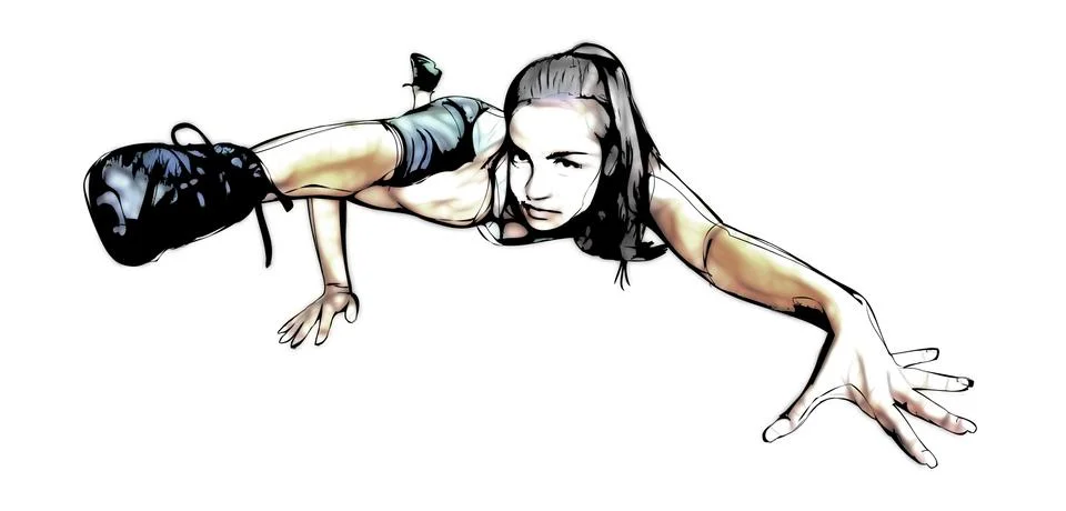 Aerobics pose Stock Illustration