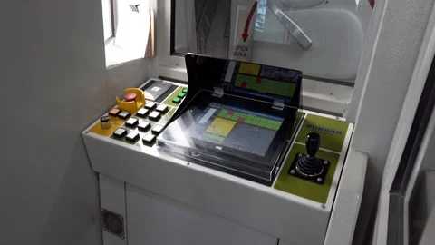 Aerobridge Controller Panel at Soekarno Hatta Airport Stock Footage 129917512