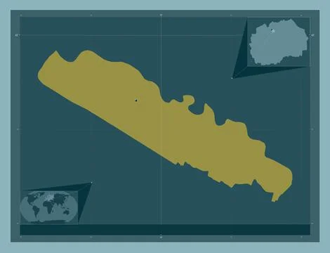Aerodrom, Macedonia. Solid color shape. Locations of major cities of the regi イラスト素材