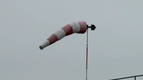 Aerodrome windsock, used to indicate wind speed and direction Stock Footage 134599027