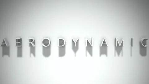Aerodynamic 3D title animation with shadows on a white background Stock Footage 296530717