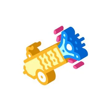 Aerodynamic cannon isometric icon vector illustration color Stock Illustration