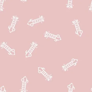 Aerodynamic cannon line vector seamless pattern black Stock Illustration