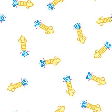 Aerodynamic cannon vector seamless pattern flat Stock Illustration