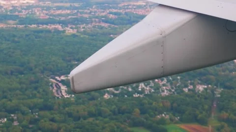 Aerodynamic Flap Track Fairing Under Commercial Airplane Wing Vídeo Stock 346944367