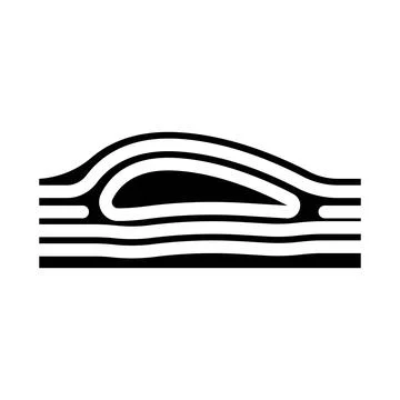 Aerodynamics aeronautical engineer glyph icon vector illustration Stock Illustration