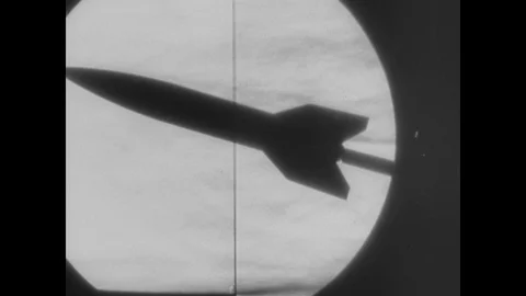 Aerodynamics of scale model of V2 rocket tested Stock Footage 103385901