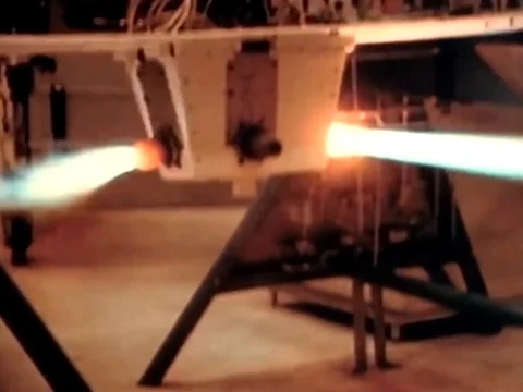 Aerojet General develops a service propulsion engine for the Apollo spacecraft Stock Footage 79458876