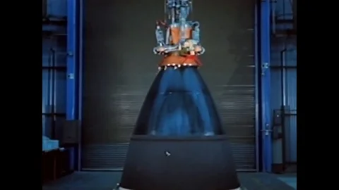 Aerojet General develops a service propulsion engine for the Apollo spacecraft Stock Footage 139494585
