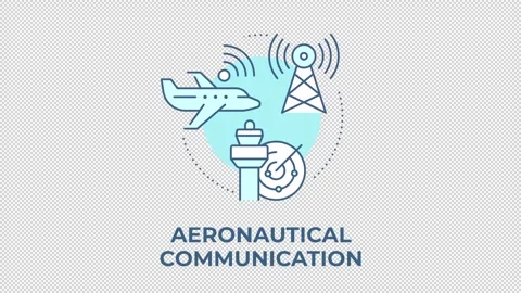 Aeronautical communication blue concept icon animation Stock Footage 344175564