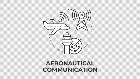 Aeronautical communication line concept icon animation Stock Footage 340576259