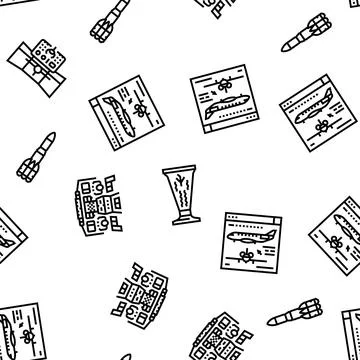 Aeronautical engineer aircraft vector seamless pattern Stock Illustration