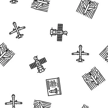 Aeronautical engineer aircraft vector seamless pattern Stock Illustration