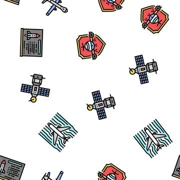 Aeronautical engineer aircraft vector seamless pattern 스톡 일러스트