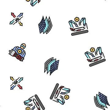 Aeronautical engineer aircraft vector seamless pattern 스톡 일러스트