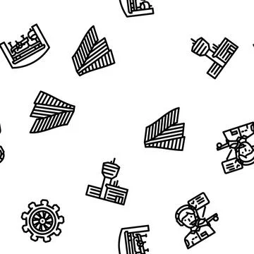 Aeronautical engineer aviation vector seamless pattern Stock Illustration