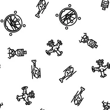 Aeronautical engineer aviation vector seamless pattern Stock Illustration
