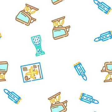 Aeronautical engineer aviation vector seamless pattern Stock Illustration