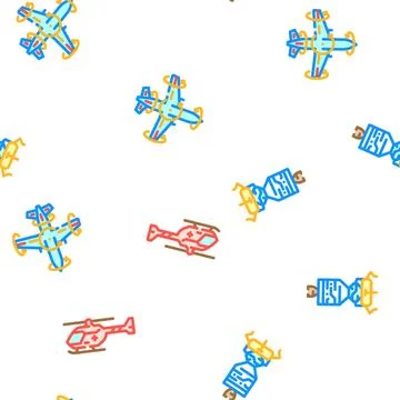 Aeronautical engineer aviation vector seamless pattern Stock Illustration