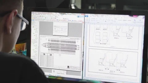 Aeronautical engineer at the computer Stock Footage 84450971