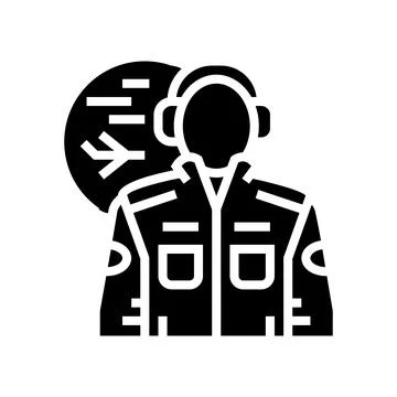 Aeronautical engineer worker glyph icon vector illustration 스톡 일러스트