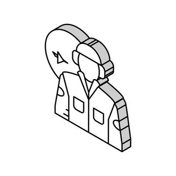Aeronautical engineer worker isometric icon vector illustration Stock Illustration