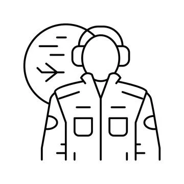 Aeronautical engineer worker line icon vector illustration Stock Illustration