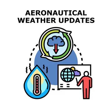Aeronautical weather updates system planning aviation safety Stock Illustration