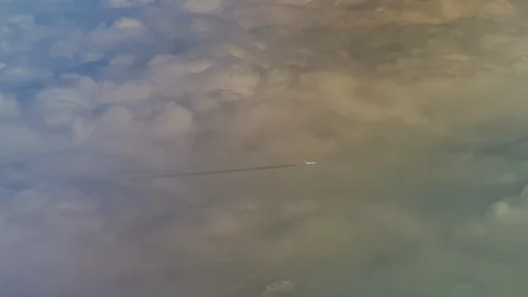 Aeroplane in the clouds Stock Footage 123126733
