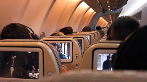 Aeroplane entertainment system Stock Footage 24625929