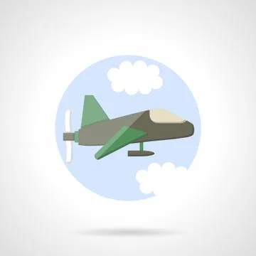 Aeroplane flat round vector icon Illustrazione stock