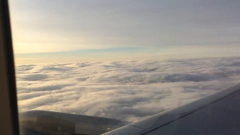 Aeroplane flight clouds Video stock 105665752