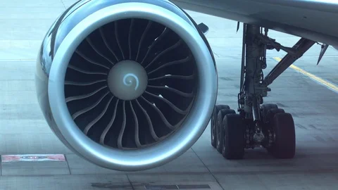 Aeroplane Jet Engine Stock Footage 97860332