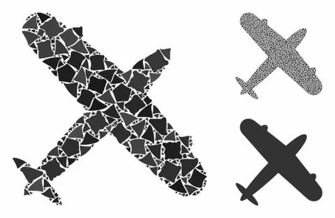 Aeroplane Mosaic Icon of Unequal Elements Stock Illustration