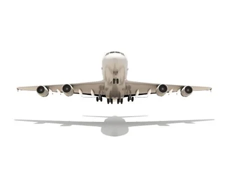 Aeroplane render isolated on white background with shadow Stock Illustration