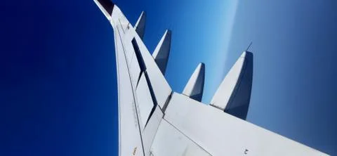 Aeroplane sky view Stock Photos