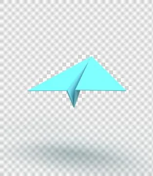 Aeroplane wing fly plane blue green color origami paper aircraft flight concept Stock Illustration