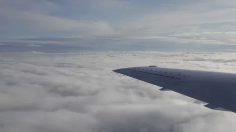 Aeroplane's wing through the window Stock Footage 52875258