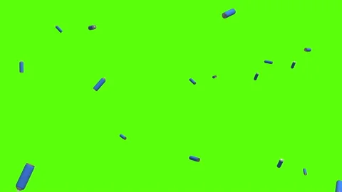 Aerosol cans exploding over green screen. Spray cans explosion across the screen Video stock 239124966