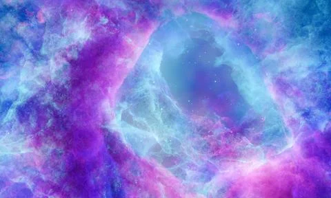 Aerosol clouds, space haze or cosmic rays, pink, pastel blue, space sky wit.. 스톡 일러스트