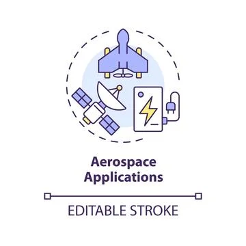 Aerospace applications multi color concept icon Stock Illustration
