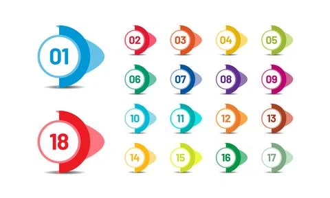 Aerospace design bullets and number set 스톡 일러스트